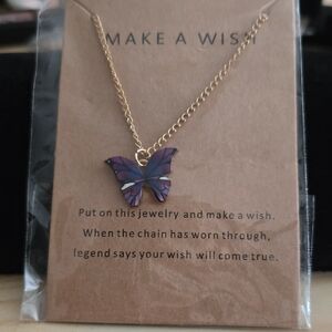 Purple Butterfly Necklace